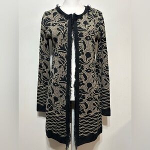 Gottardi Collection Italian Merino Wool Blend Long Line Cardigan Sweater